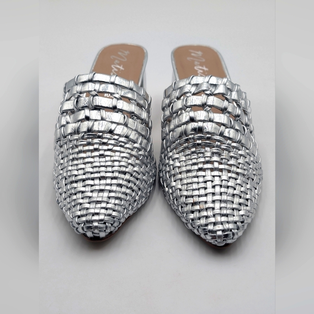 Matisse Lexie Silver Woven Mule Size 10 - Picture 11 of 17